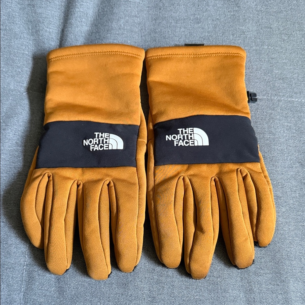 The North Face Men’s Tan and Black Fleece Gloves